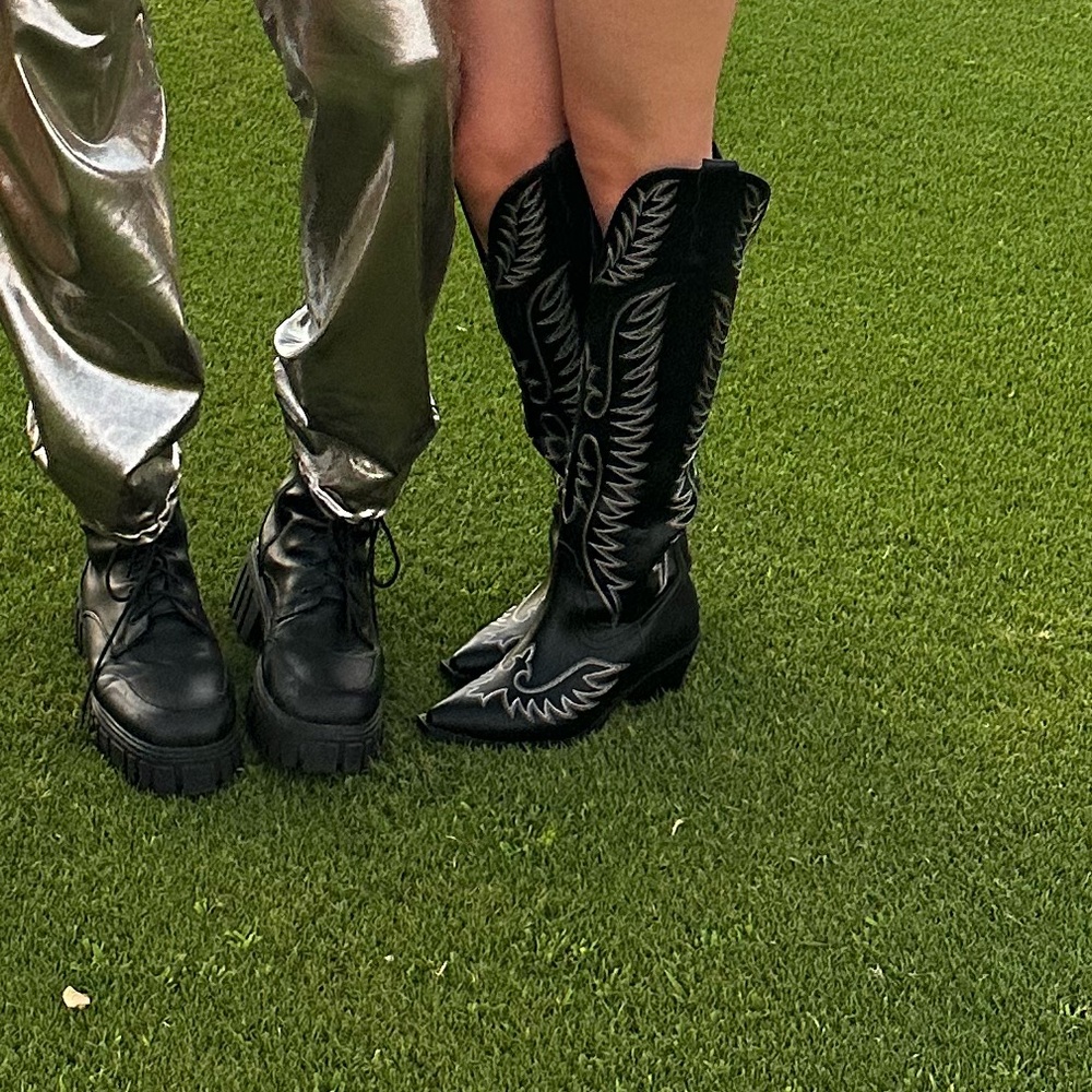ASOS DESIGN / Chester contrast stitch western knee boot / black - Picture 17 of 17